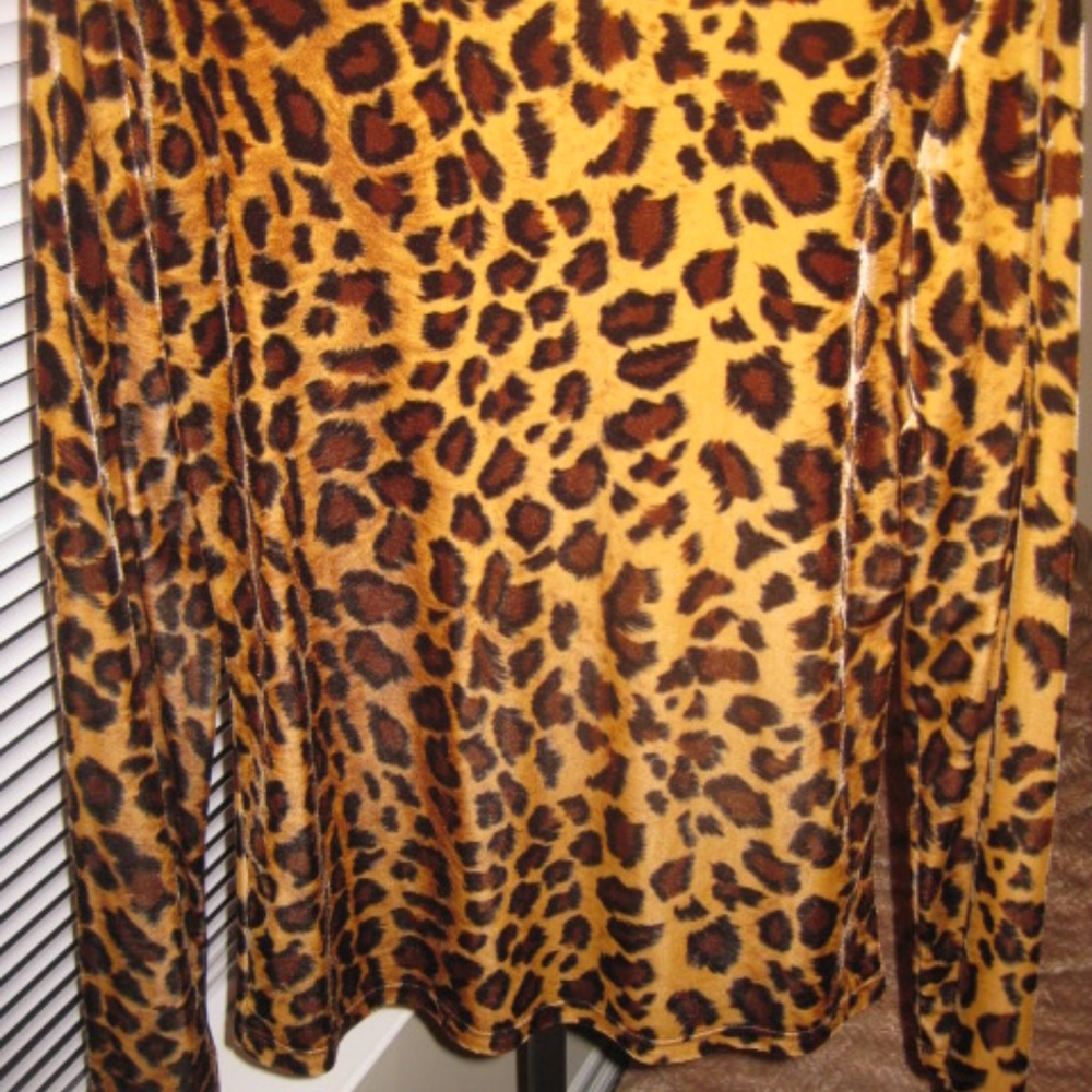 Animal Print Mock Turtle Neck
